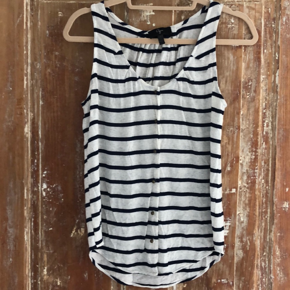 Super soft button front stripe tank by Aqua